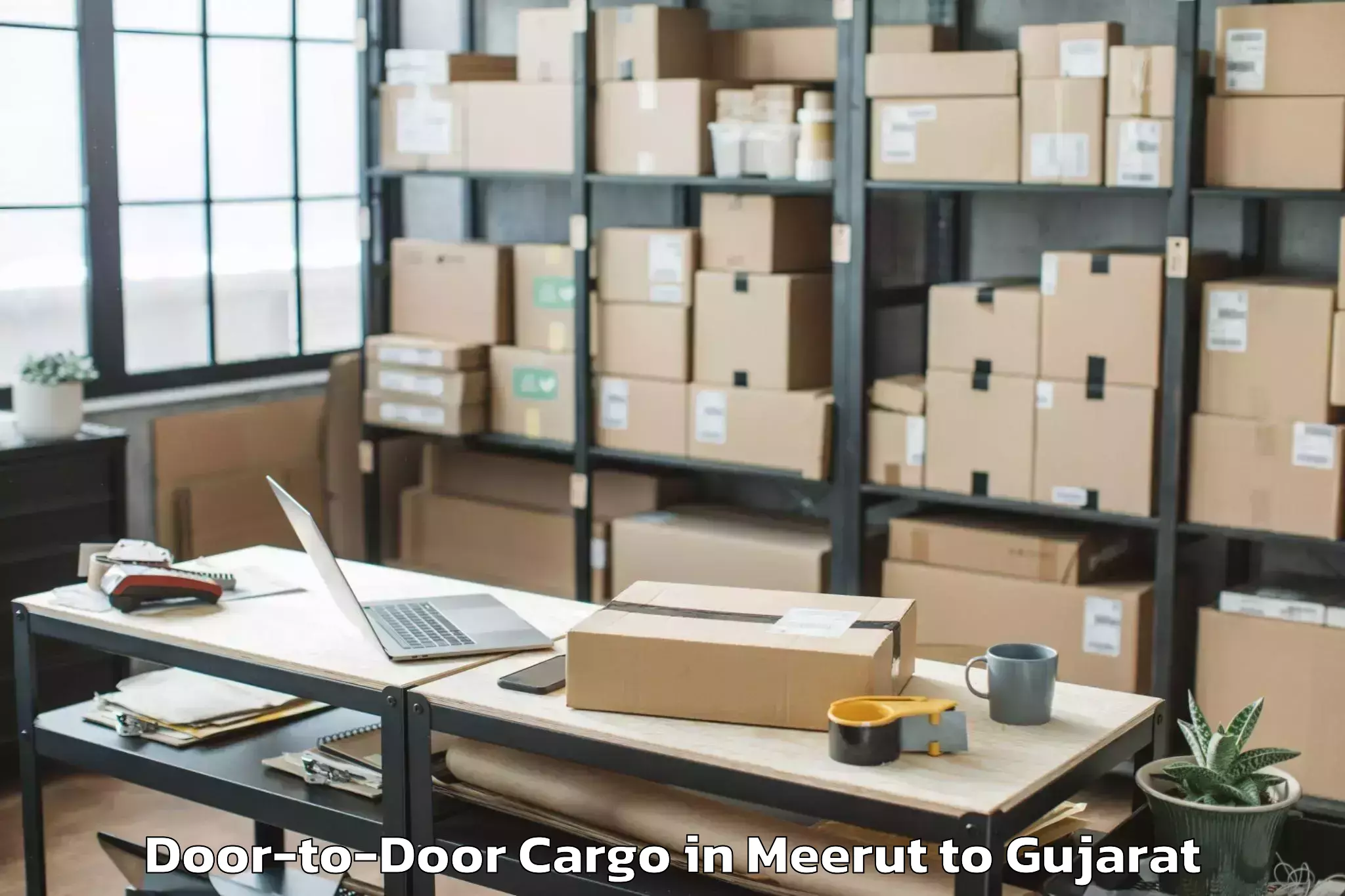 Hassle-Free Meerut to Khambhalia Door To Door Cargo